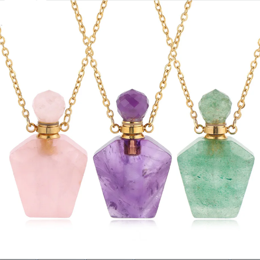 Rose Water Spray - Natuurlijke Kristallen Steen Parfumflesje Hanger Diffuser