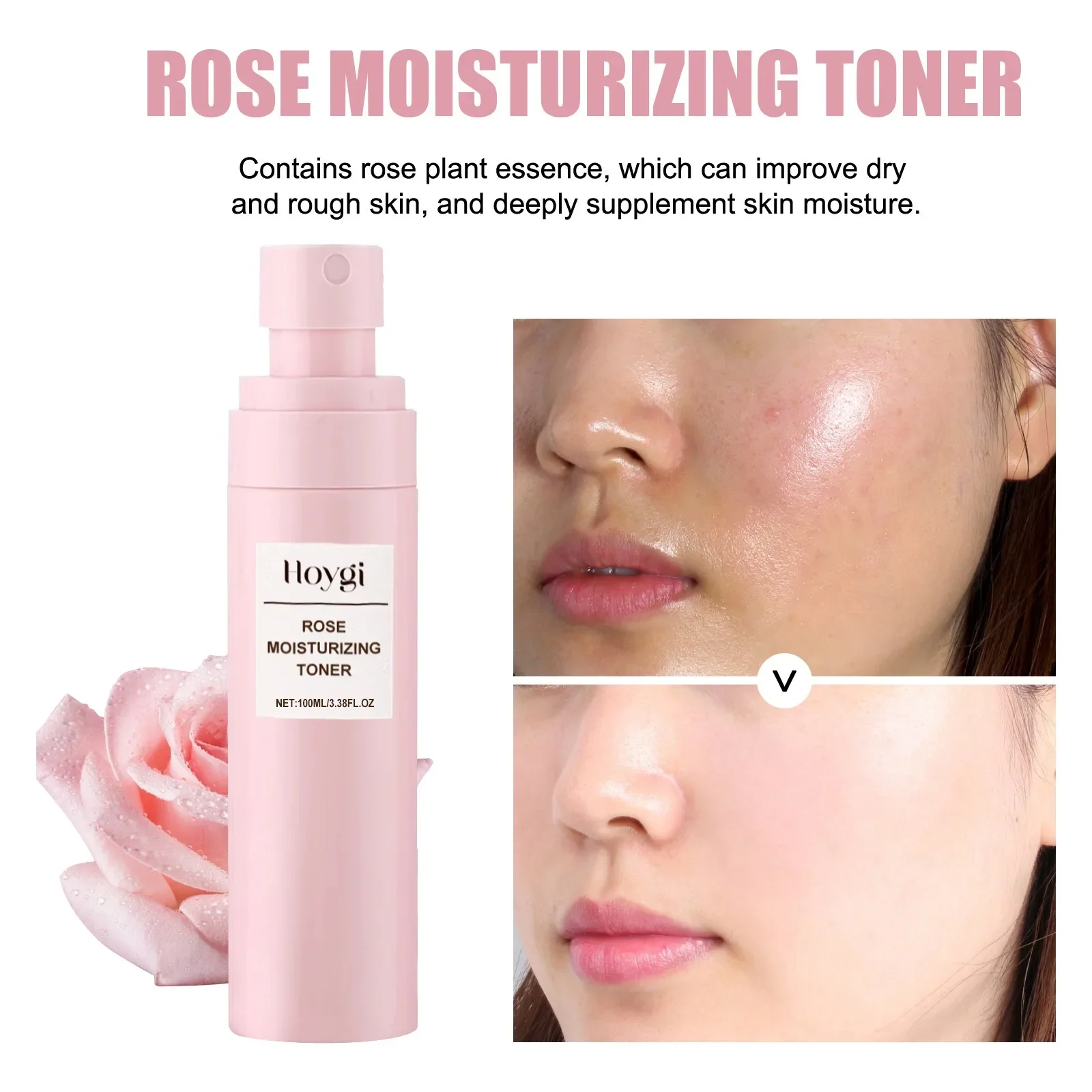 Rose Water Spray - Rozenwater gezichtsspray hydraterende toner voor droge