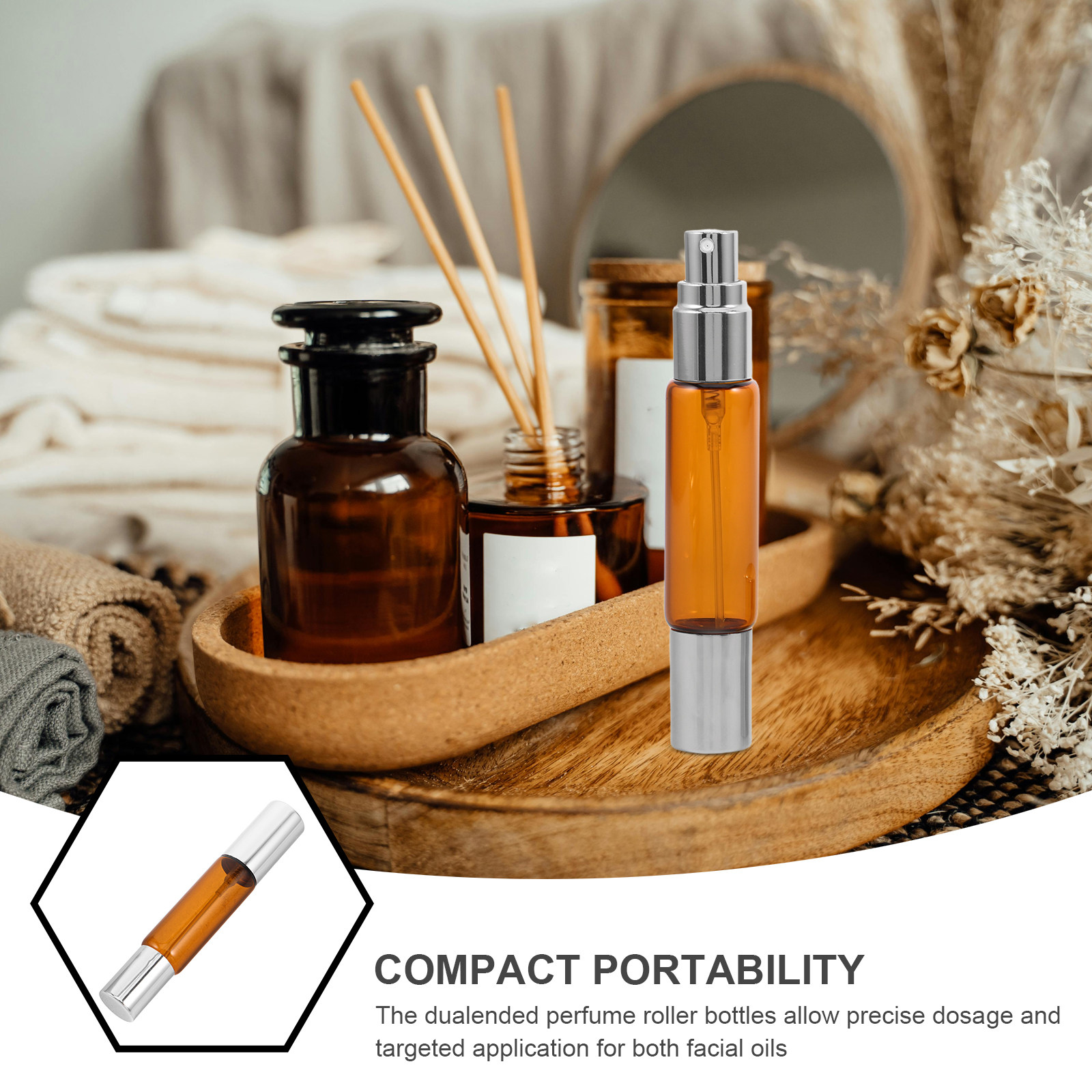 8-delige set amberkleurige gla - Perfume Travel Set recensie en prijs